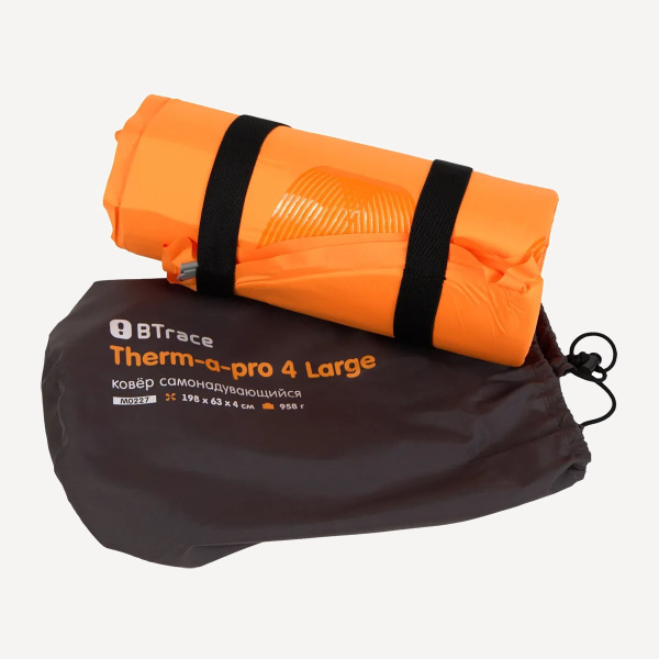 Ковер самонадув BTrace Therm-a-Pro 4 Large (198*63*4 см, Оранжевый)
